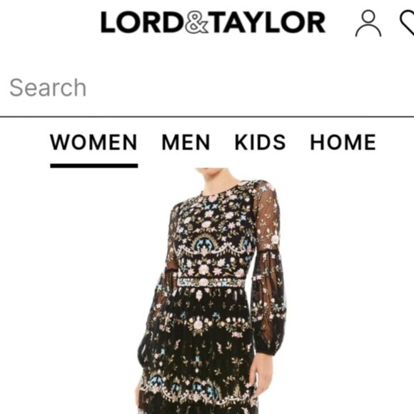 NEW Mac Duggal Embroided High Neck Illusion SleeveGown - Picture 2 of 12